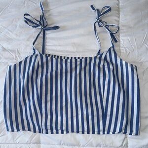 Old Navy Blue and White Crop Tank Top